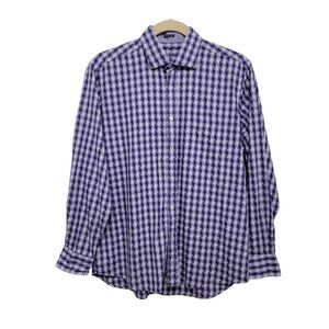 Party Night Bugatchi Shirt Purple Pattern Button Down